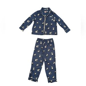 kate spade Blue and Cream Pajama Set with Bunny Print
